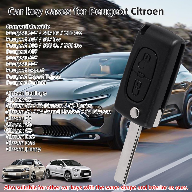 PAYFULLY 2 Button Car Key Shell Compatible with CE0536 Flip