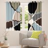 Feelyou Retro Stripe Swirl Curtains Blue Grey and Brown Window