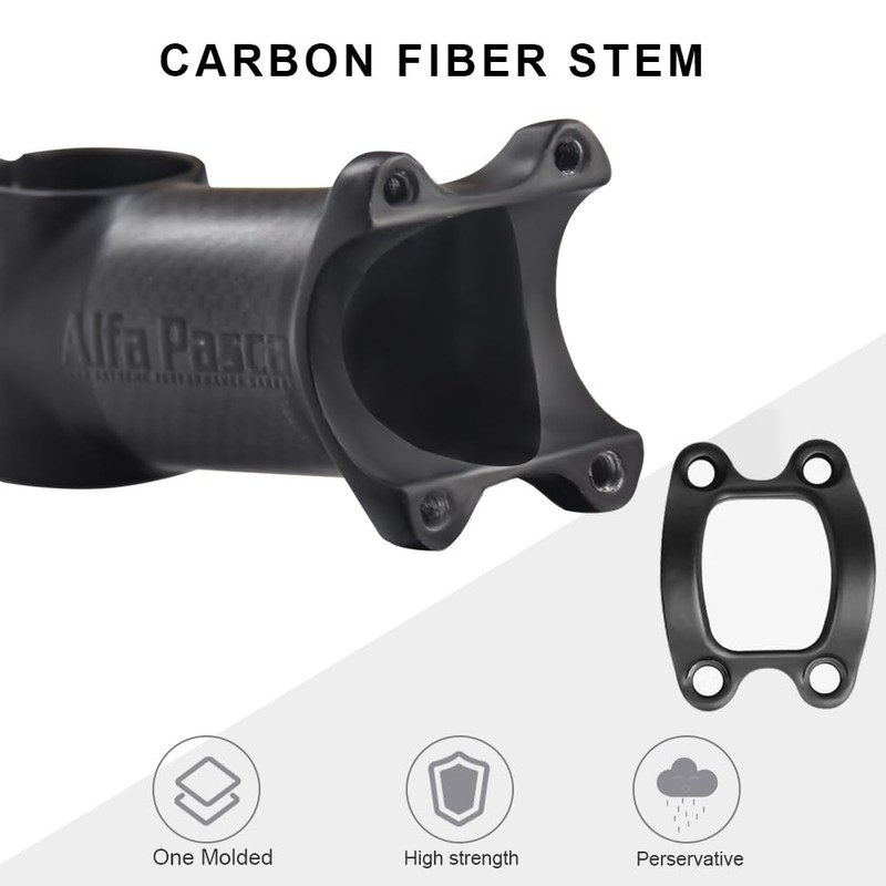 Alfa Pasca Carbon Stem 3K Matt Handlebar Stem 31.8 Carbon