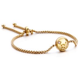Qings Golden Constellation Bracelet Charm Zodiac Adjustable Bracelet Pisces