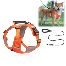 GIIPET Dog Harness, Fits All Sizes, Easy Walk, Ultra Small to Large Dogs, Collar Replacement, Integrated Soft Harness, Reflective Function & Grip, Comfortable Walking Support