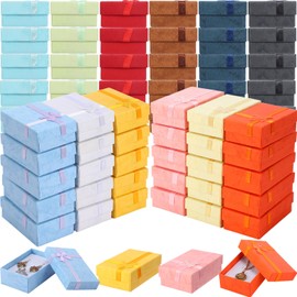 Inbagi 72 Pcs 12 Colors Jewelry Gift Boxes Colorful Necklace Earring Rings Bracelet Cardboard Jewelry Boxes for Wedding Birthday Party Gift, 3.15 x 1.97 x 1.18 Inch