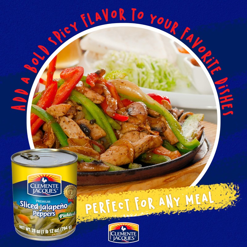 Clemente Jacques Sliced Jalapeño Peppers, 28 oz (Pack of 12)