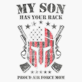 HOF Trading Proud Air Force Mom Tee Gift Vinyl Sticker Waterproof Decal Laptop Wall Window Bumper Sticker 5"