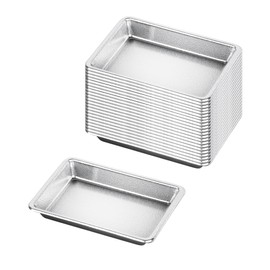 Restaurantware-Bento Tek 1 Ounce Sauce Dipping Dishes, 1000 Disposable Soy Sauce Plates - Rectangle, Stylish, Silver Plastic Condiment Serving Trays, For Serving Dips, Vinegar, Wasabi, And More