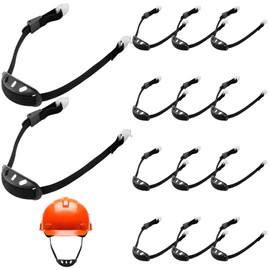 Cosblank 15 Pcs Universal Hard Hat Chin Strap with Chin Cup Elastic Helmet Strap Multi Point Adjustment Hard Hat Accessories Replacement for Construction Worker Guard Protection (Black)
