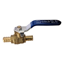 1 PIECE XFITTING COLD (BLUE) OF 1/2" PEX SHUT OFF BALL VALVE - FULL PORT, 1/4" TURN, LEAD-FREE BRASS