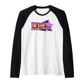 Pop Star Energy Retro 80s Music Aesthetic Vaporwave Vibes Raglan Baseball Tee