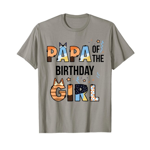 Papa Of The Birthday Girl Party Blue Dog Lover Matching