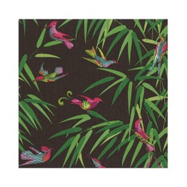 Caspari Birds in Paradise Paper Luncheon Napkins in Black, Four Packs of 20