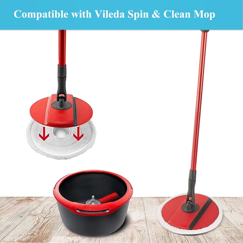 4 Pack Mop Refill Head Pad Replacement for Vileda Spin