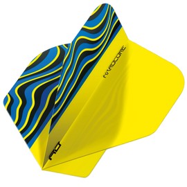 RED DRAGON Hardcore Radical Yellow Wave Dart Flights - 4 Sets Per Pack (12 Dart Flights in Total)