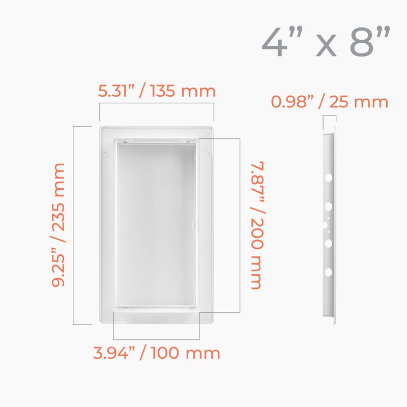 HVAC OV 4x8 Inch White Access Panel – ABS Plastic