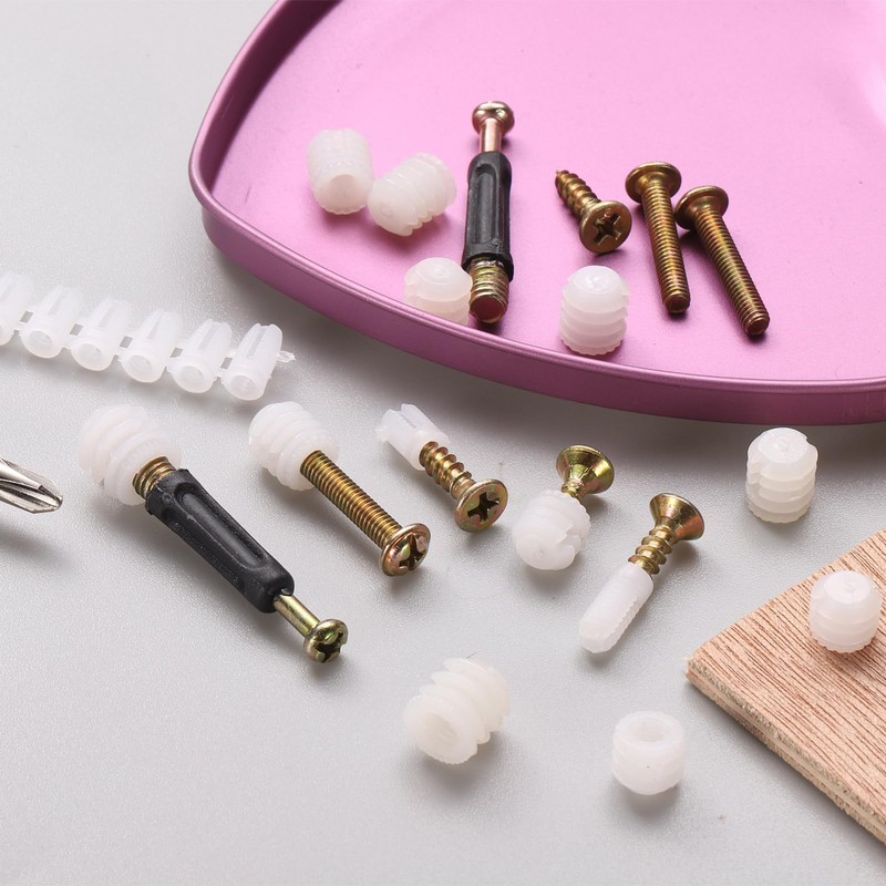 sourcing map 100Pcs 5.9x8.5mm Plastic Hinge Dowel Inserts with M4