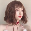 Wxiss Peluca De Cosplay Lolita De Pelo Corto Naranja Rizado