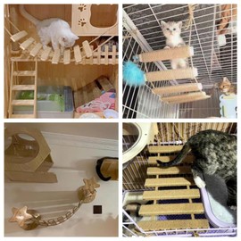 Cat Ladder Cat Tree Tower Bridge Cat Climbing Wall Scratching Post Cat Cage Accessories Outdoor Cat Furniture Climbing Frame Cat Toys for Indoor Cats…