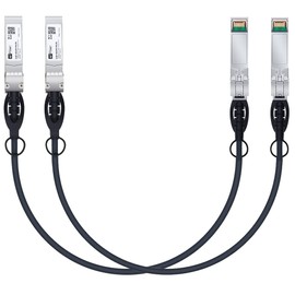 H!Fiber.com Pack of 2, 10Gb/s SFP+ DAC Cable, 0.5 m (1.6 ft), 10GBase-CU Passive Direct Copper Twinax SFP+ Cable for Cisco SFP-H10GB-CU0.5M, Ubiquiti, Netgear, and Other Open Switches and NIC