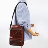 Front pocket 58L cowhide cross bag men commuting bag