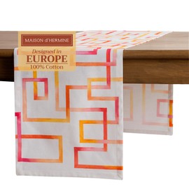 Maison d' Hermine Tablerunner 100% Cotton Table Runner Decorative Easter Table Cover for Home, Kitchen, Dining, Cocktail Parties & Camping, Summer Maze (Single Layer) - Spring/Summer (14.50"x72")