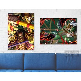 2-in-1 One Piece Anime Poster "Rivalry of Legends", Gold Roger v Whitebeard, Set of 2, DIN A3 (297 x 420 mm), Matt