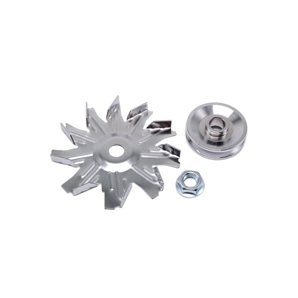 1 Set Chrome Single Groove Alternator Fan And Pulley Kit