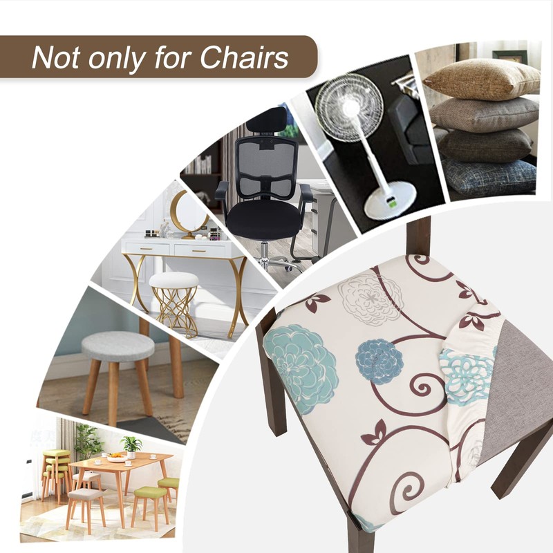 SearchI Seat Covers for Dining Chairs, 6 Pack Stretchable Removable