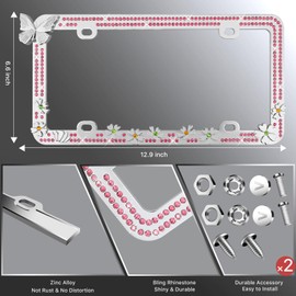 Valor LPF2HC005PNK Design Kennzeichenrahmen mit Kristallen