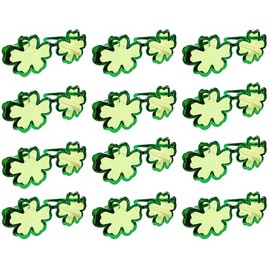 12 x Giant Irish Shamrock Clover Sunglasses – Adults St Patricks Day Accessories for Men & Women – Green Fancy Dress Party Glasses – Novelty St Paddy’s Day Costume Props Multipack