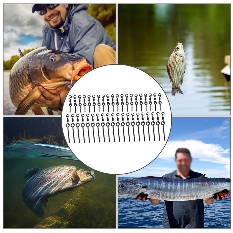VBESTLIFE Fishing Hook, Stainless Steel Carp with Bait Screw Rotation,