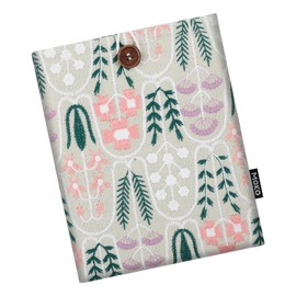 MoKo 6-7" Embroidered Daisy Padded Sleeve Pouch for 7" Kindle Colorsoft Signature Edition 2024, Kindle 11/10/8 Gen, Paperwhite 11th/10th Gen, Pouch for Voyage/Kobo eReader, Beige Plants