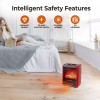 Comfort Zone Electric Desktop Fireplace Space Heater with 3D Flame,