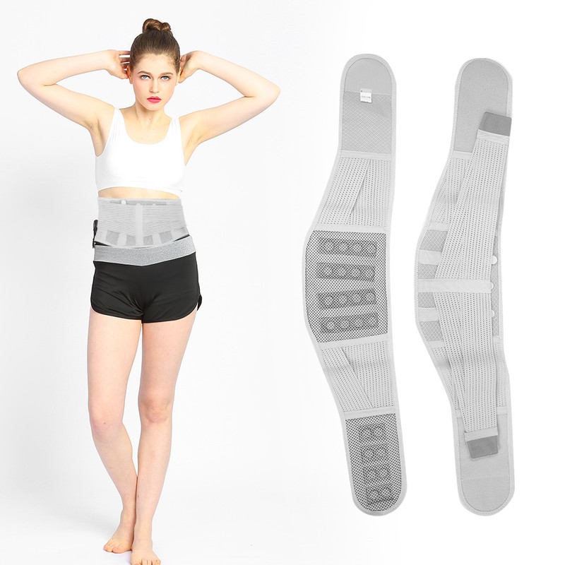 Magnetic Lumbar Support Belt Unisex Breathable Waist Lumbar Correction BraceGray