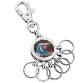 Kingsport Keyring with Carabiner Hook and 6 Removable Rings - Various Designs Available - From Jadani, Horse head, Keyring