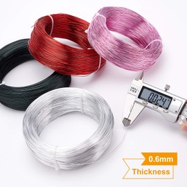 BENECREAT 22 Gauge (0.6 mm) Silver Aluminium Wire 918 Feet (280 m) Bendable Metal Moulded Wire for Making Pearl Jewellery