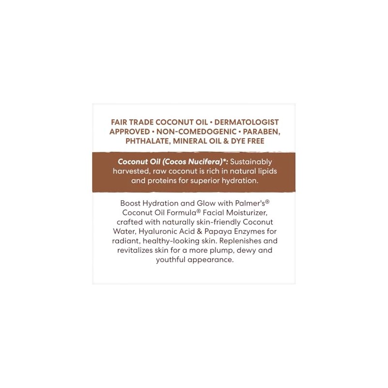 Palmers Coconut Oil Formula Crema Hidratante Facial con Agua de