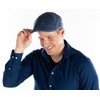 Funky Junque Men's Linen Duckbill Flat Cap - Navy (Large/XL)