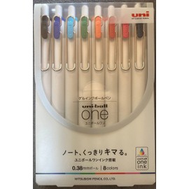 Mitsubishi Pencil Uni-Ball One 0.38mm 8 Assorted Colors