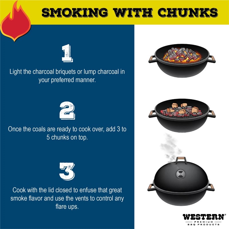 Western 500 CU IN Hickory Chunk Box CS Smoking Wood