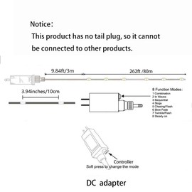 YASENN Christmas Lights String Lights Outdoor 800 LED 260ft Christmas Tree Lights 8 Modes Plug in Timer PVC String Light for Christmas Tree Decoration Warm white