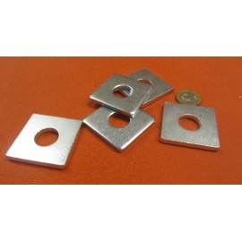 Unbranded Zinc Plated Steel Square Washer,  5/8" Screw Size, 1.75" Square, 10 Pcs