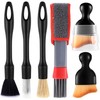 Tenbrachian 6pcs Car Cleaning Brushes, Car Detailing Brush Set, Car