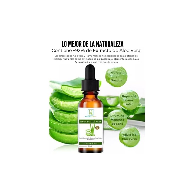 SERUM DE ALOE VERA CON VITAMINA C, HAMAMELISY ACIDO HIALURÓNICO