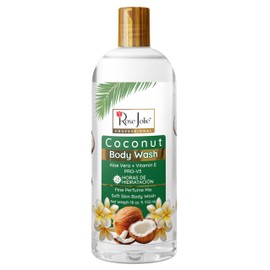 Rose Jolie Coconut Body Wash with Aloe Vera & Vitamin E, 24-Hour Hydration, Moisturizing Body Cleanser for All Skin, Sulfate-Free, Paraben-Free, 18 oz