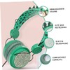 Mobestech 3pcs Boy Girl Headphones Microphone Dinosaur Comfortable Ear Cable