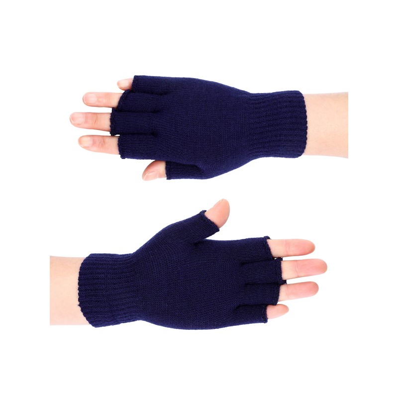 SATINIOR 2 Pair Unisex Winter Half Finger Gloves Knitted Fingerless