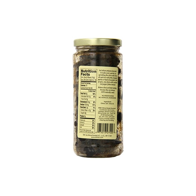 Krinos Olives, Italian Style Oil Cured, 10 Ounce (pack of