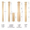 Red Oak Box Newel Posts Stair Parts 3 1/2", 4