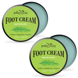 Pumice Valley 2 Pack Foot Balm Cream for Dry Cracked Heels and Feet - Natural Foot Moisturizer Balm for Calluses and Dry Feet Treatment - Rosemary Foot Lotion 3.5 Oz