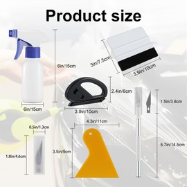 SINGARO SINGARO Car Window Film Kit, 5PCS Car Glass Protective Window Tinting Privacy Film Tools, Including Vinyl Scraper, Felt Scraper, Cutter with Blade, Film Cutter, Spray Bottle