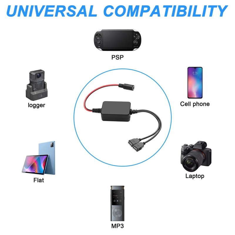 XMSJSIY OBD OBD2 to USB Power Cable 12V 24V 36V